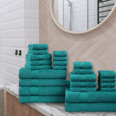 Teal Premium 550 GSM 24 Piece Towel Set- 2 Bath Sheets, 4 Bath Towels, 6 Hand Towels, 4 Tip Towels, 8 Wash Cloths || Made in Canada - Delight Home Solutions