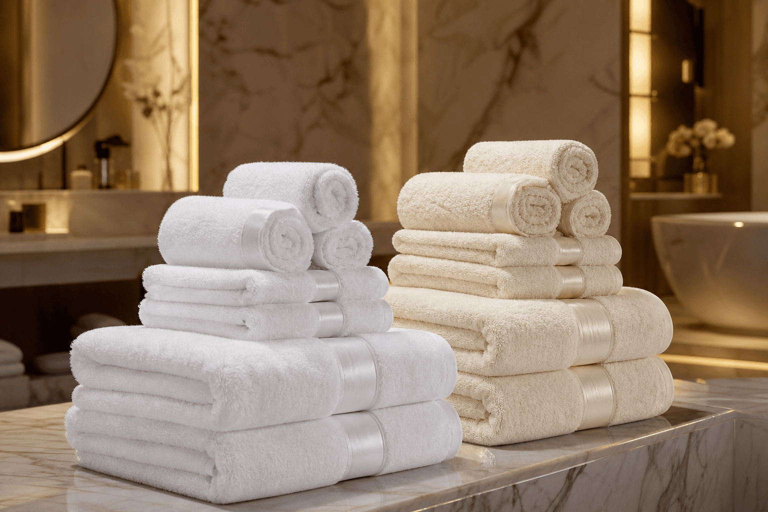 Luxury towel collection display