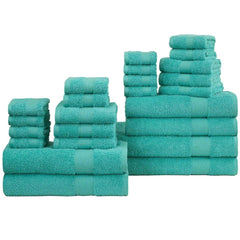 Aqua Premium 550 GSM 24 Piece Towel Set- 2 Bath Sheets, 4 Bath Towels, 6 Hand Towels, 4 Tip Towels, 8 Wash Cloths || Made in Canada - Delight Home Solutions